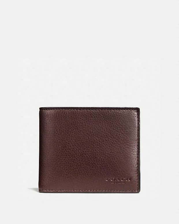 Coach 3 In 1 Wallet Smooth Leather-Mahogany Brown