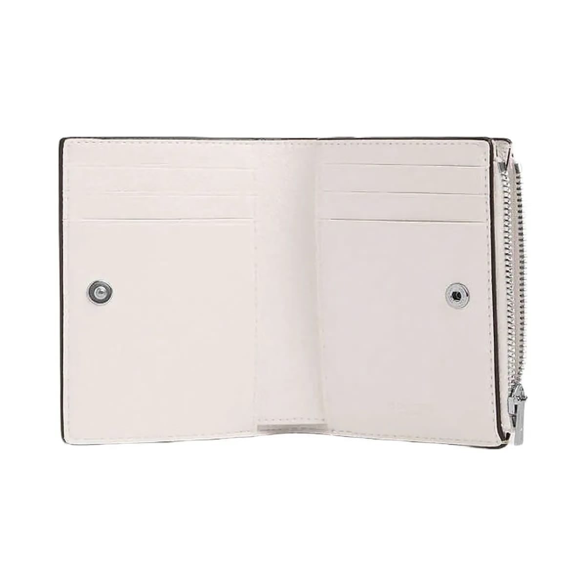 Coach Bifold Wallet Crossgrain Leather-Silver-Chalk