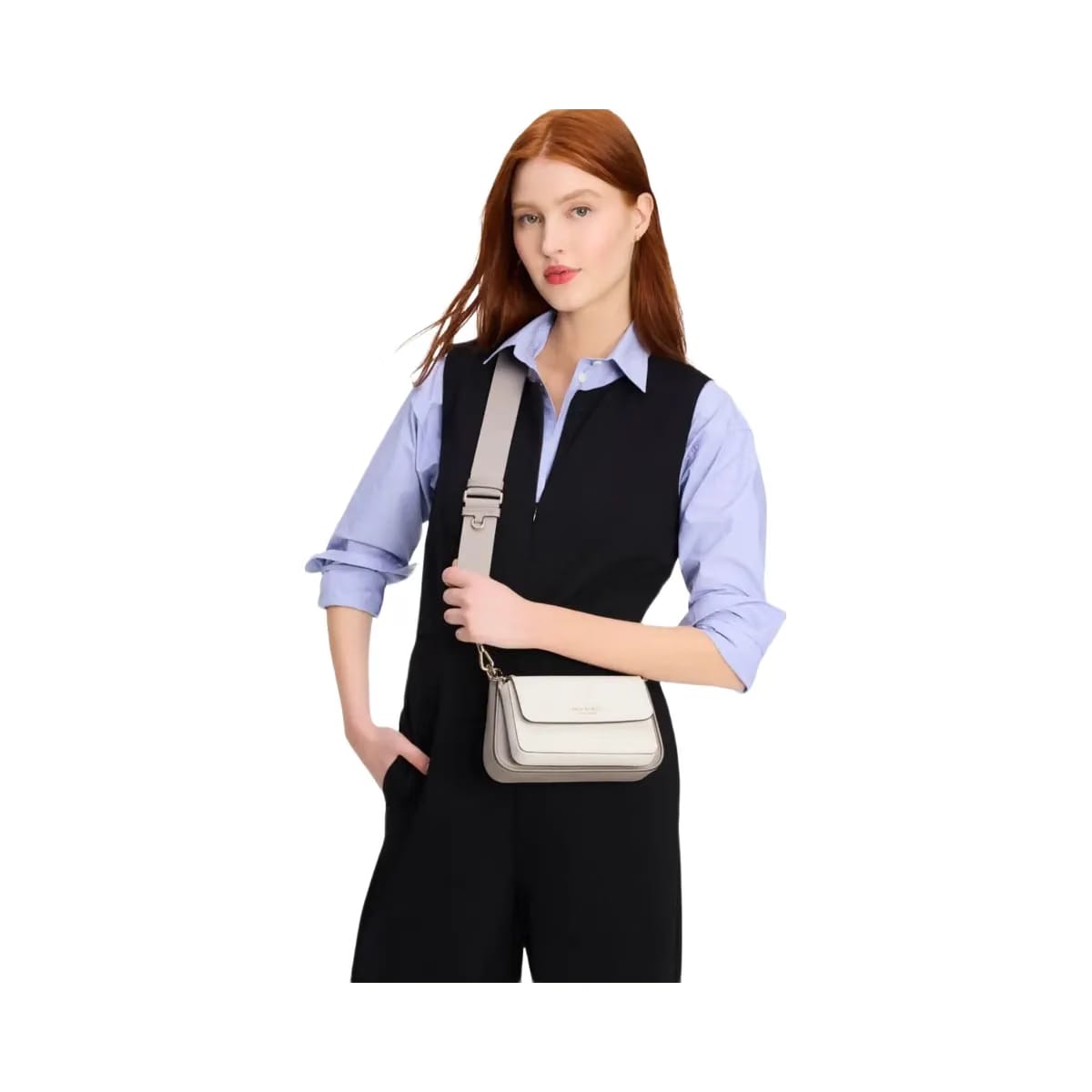 Kate Spade Double Up Colorblocked Crossbody Warm Taupe Multi