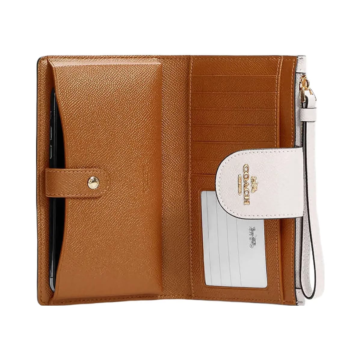Coach Phone Wallet Gold Chalk