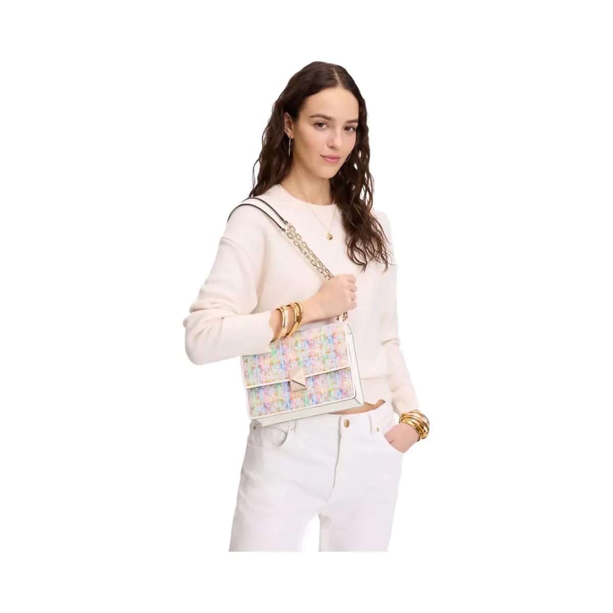 Kate Spade Deco Tweed Chain Shoulder Bag Multi