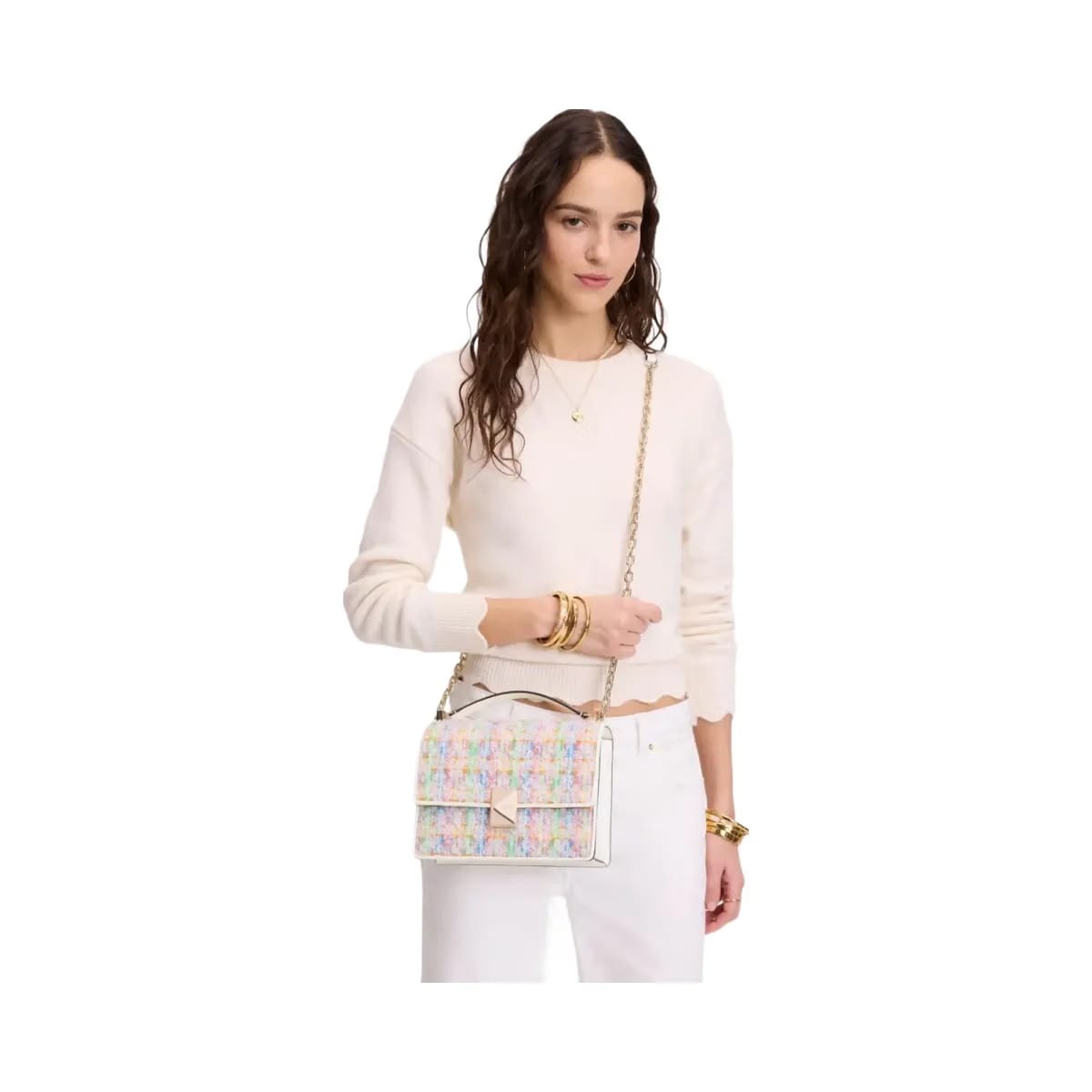 Kate Spade Deco Tweed Chain Shoulder Bag Multi