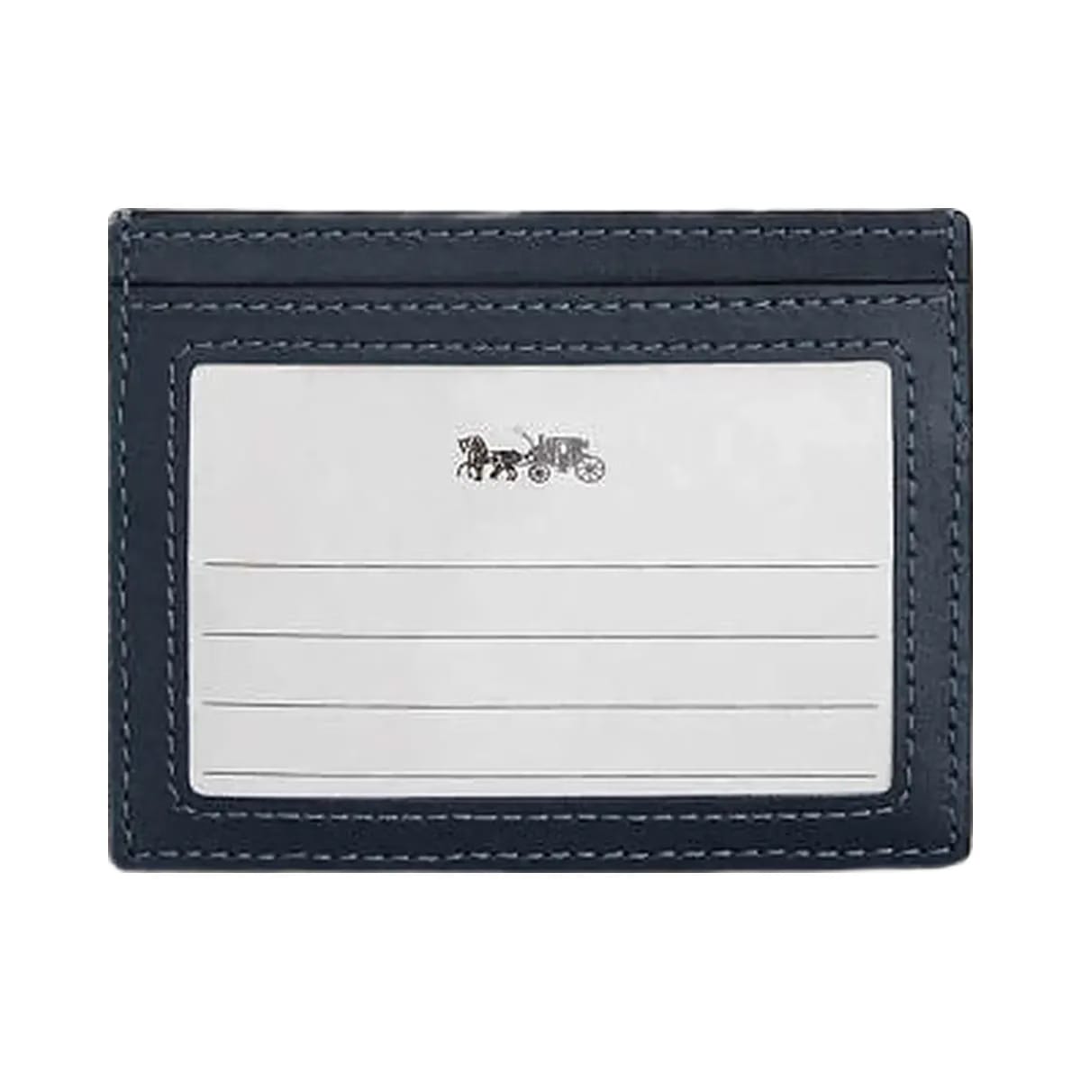 Coach Slim Id Card Case With Quilting Denim-Silver-Denim