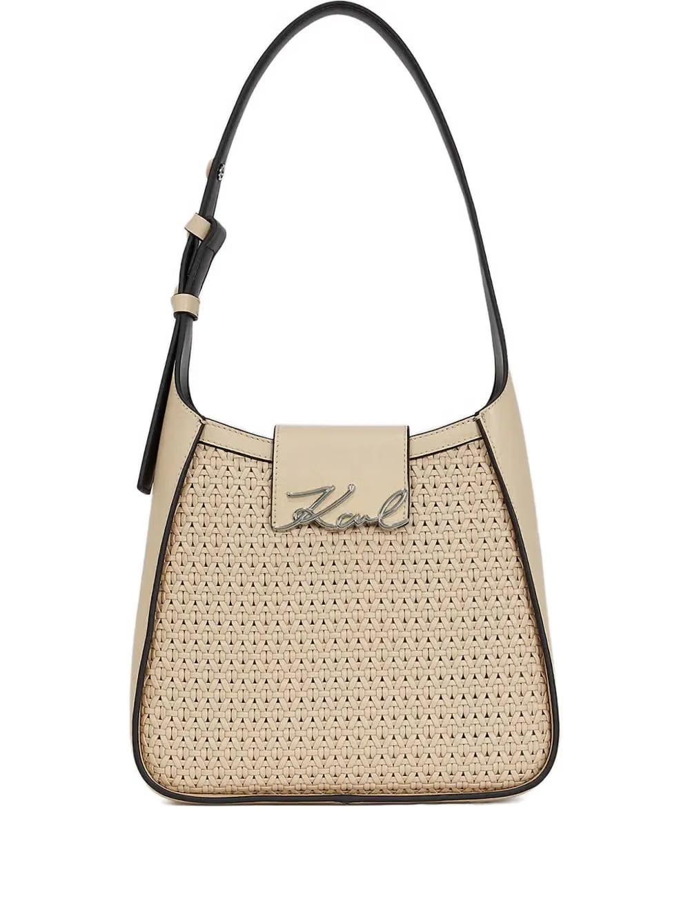 K/signature woven-detail shoulder bag