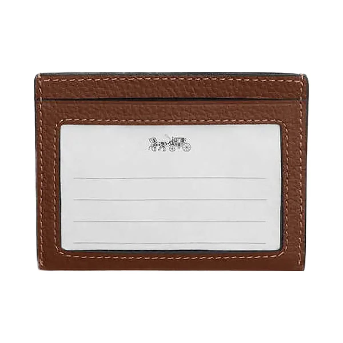 Coach Slim Id Card Case Pebbled Leather-Saddle