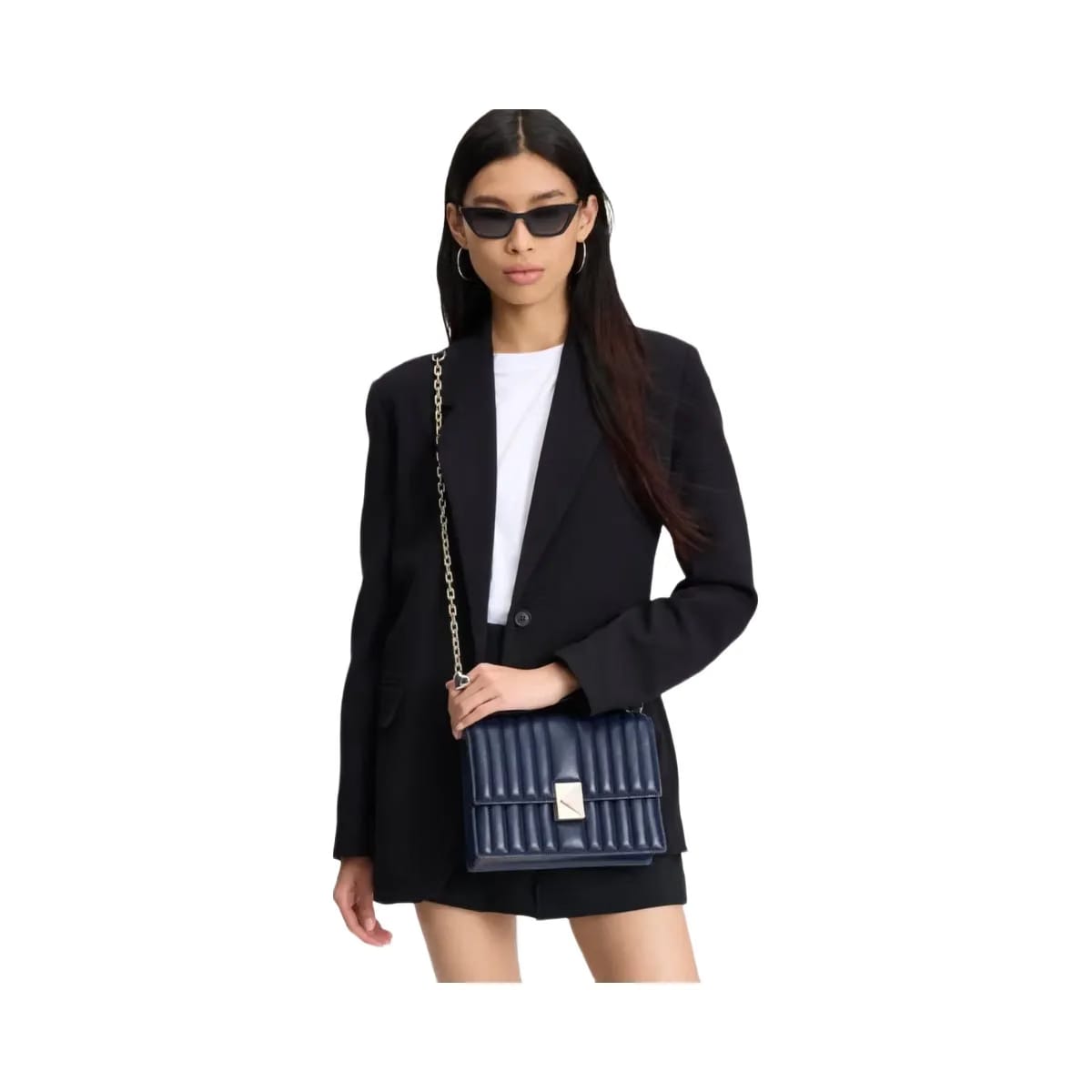 Kate Spade Deco Quilted Chain Shoulder Bag Parisian Navy