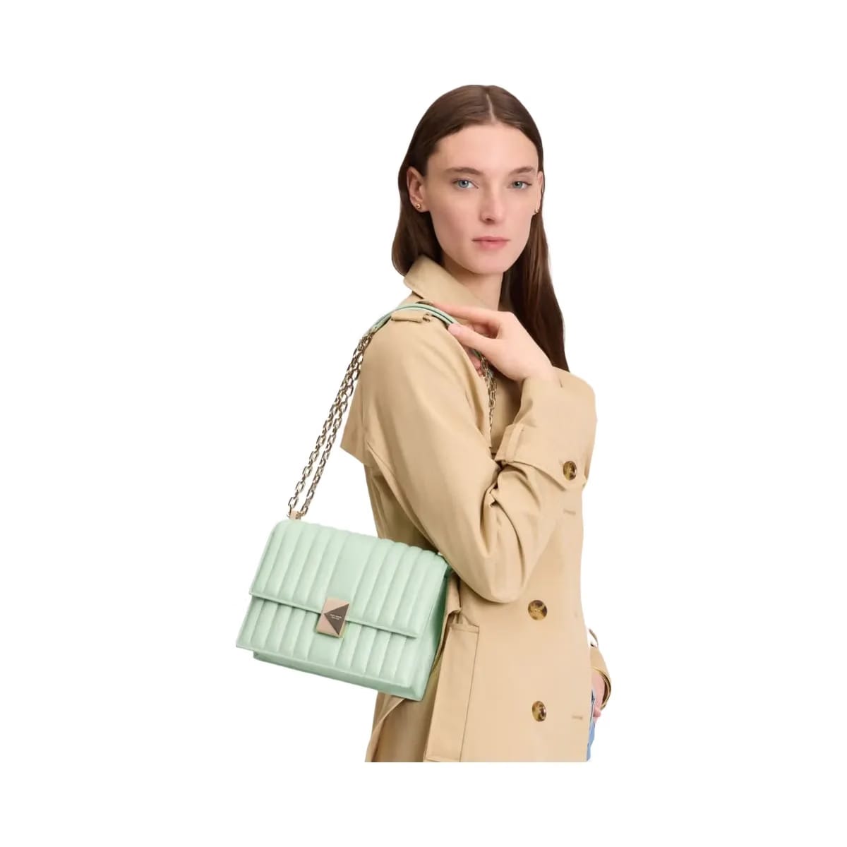 Kate Spade Deco Quilted Chain Shoulder Bag Pistachio Ice