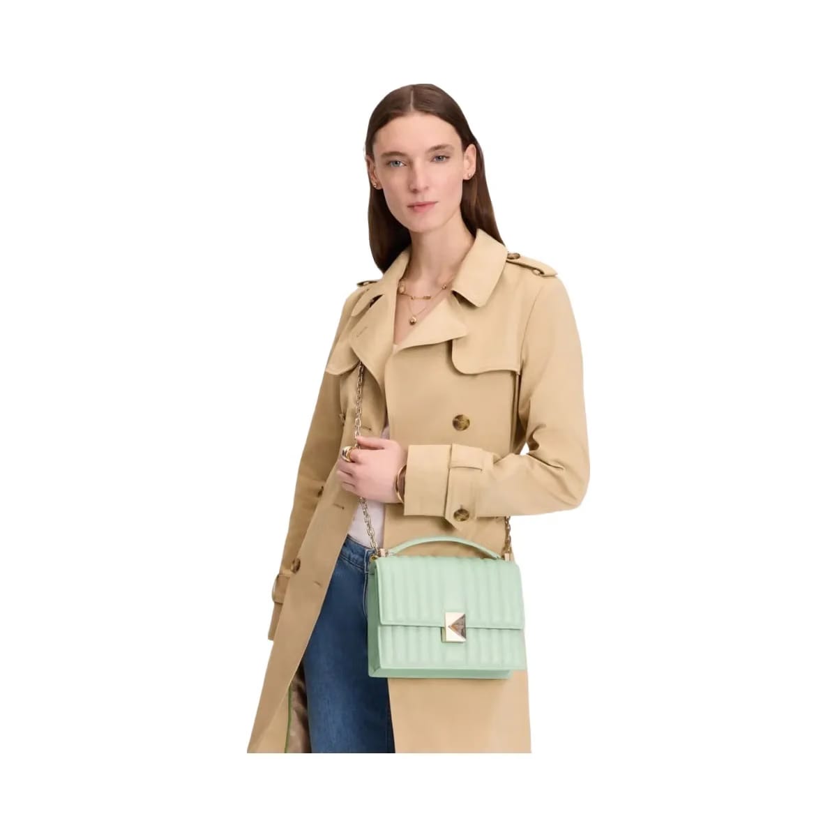 Kate Spade Deco Quilted Chain Shoulder Bag Pistachio Ice