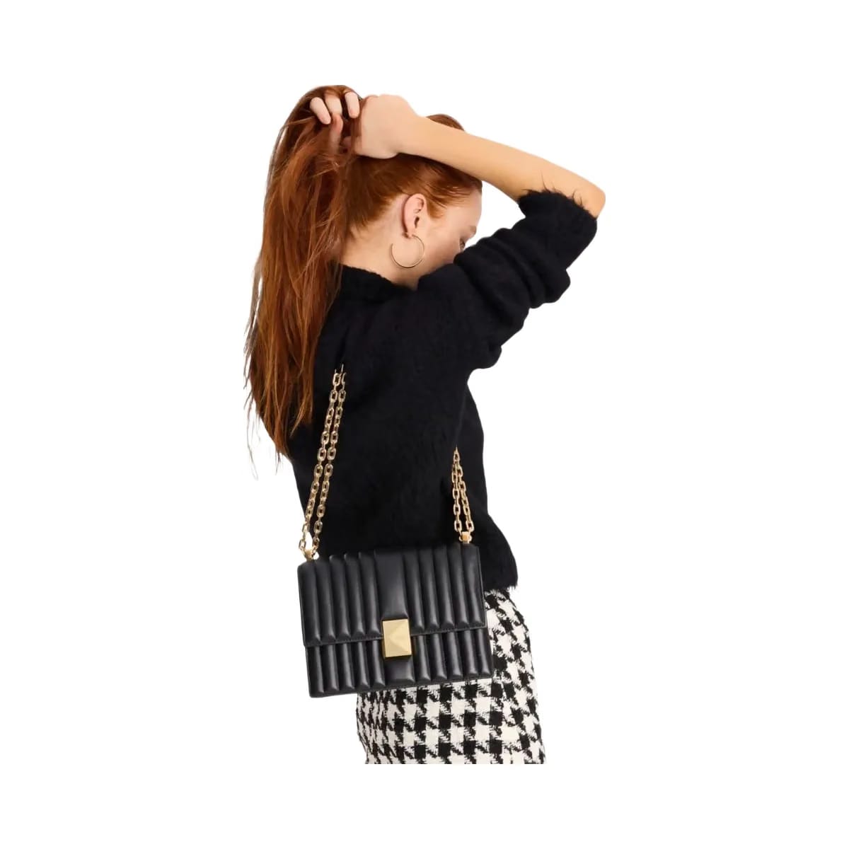 Kate Spade Deco Quilted Chain Shoulder Bag Black