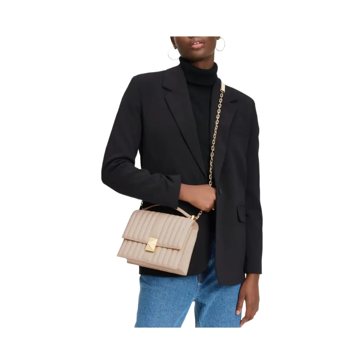 Kate Spade Deco Quilted Chain Shoulder Bag Milk Glass