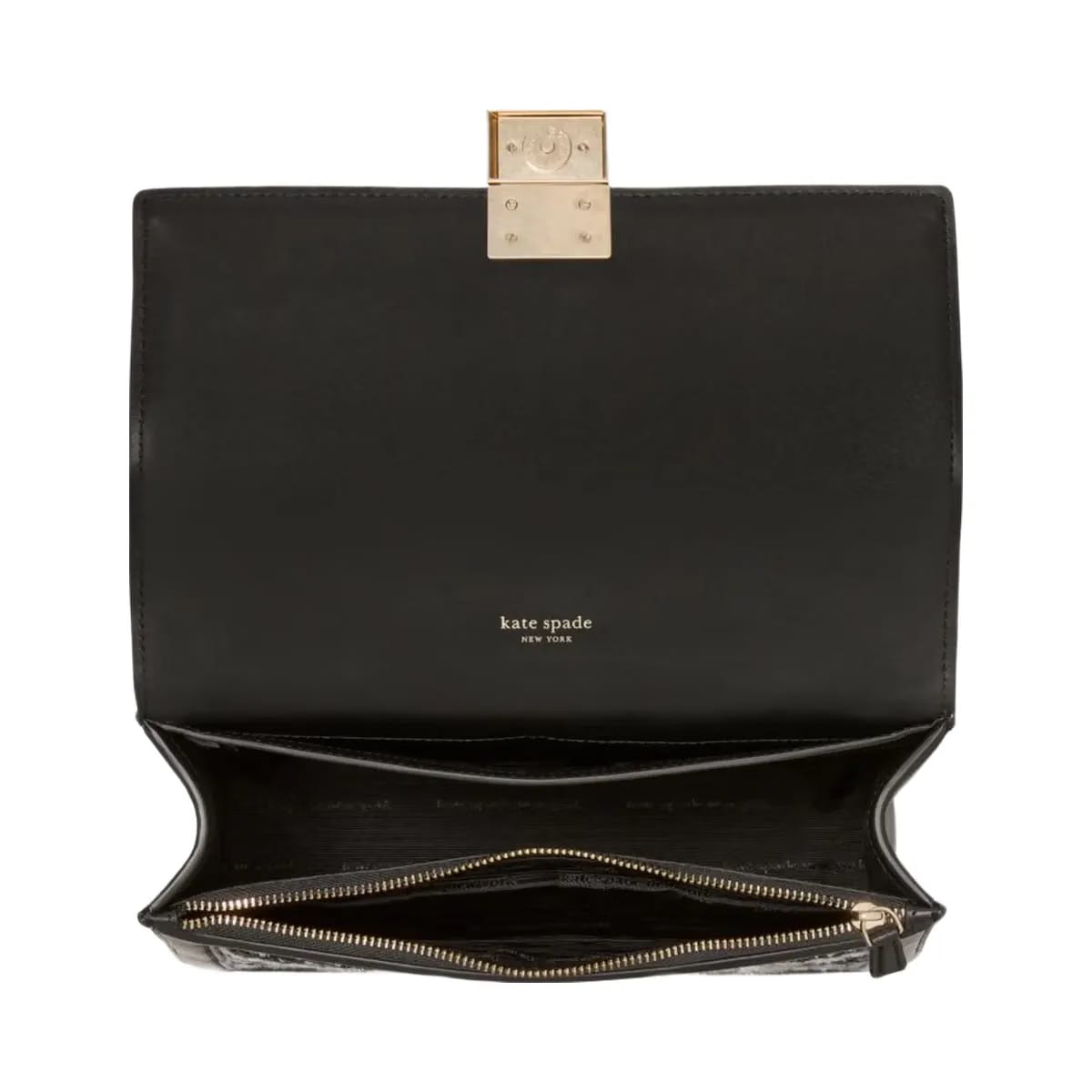 Kate Spade Deco Plaid Tweed Chain Shoulder Bag Black Multi