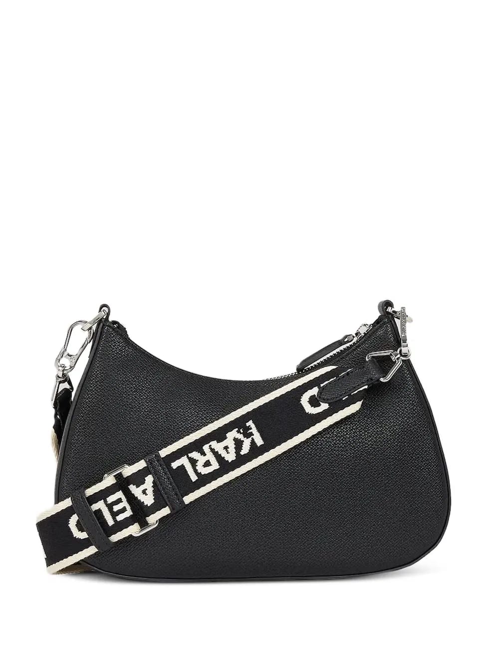 logo-lettering curved cross body bag