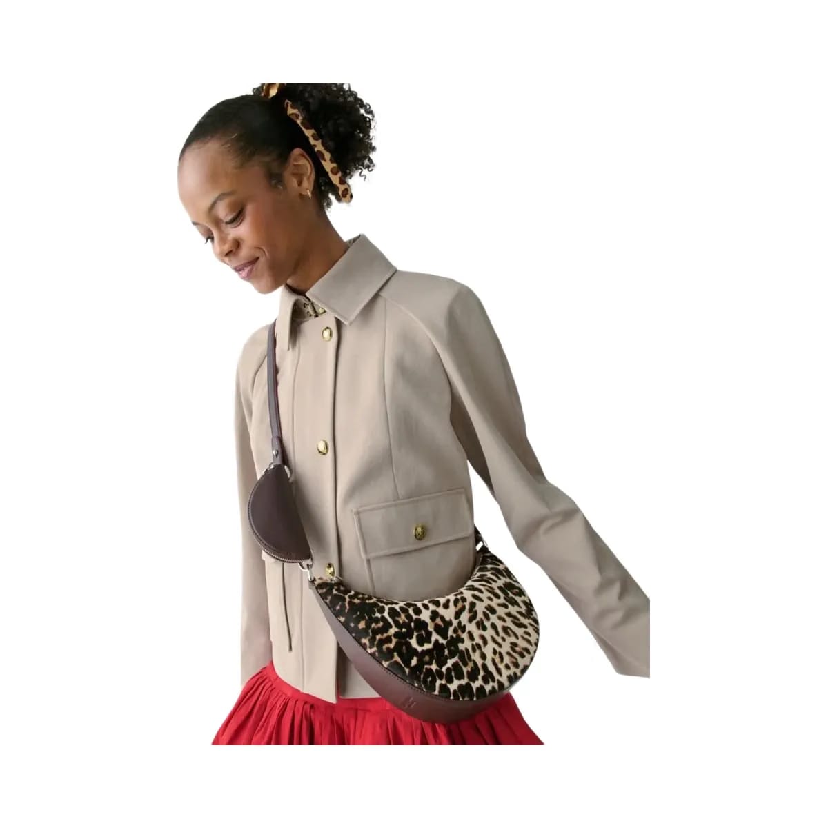 Kate Spade Duo Leopard Haircalf Crossbody Bag Leopard Multi