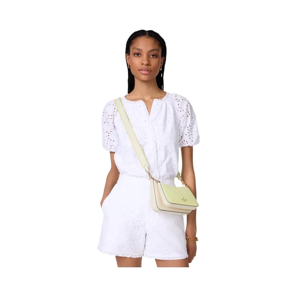 Kate Spade Duet Straw Crossbody Lime Slushy Multi