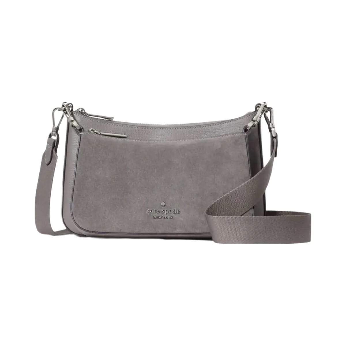 Kate Spade Duet Suede Small Crossbody Hare Grey