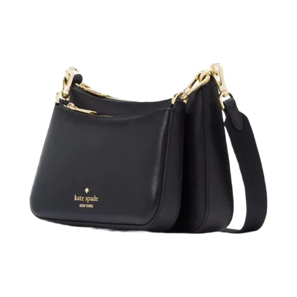 Kate Spade Duet Saffiano Leather Small Crossbody Black