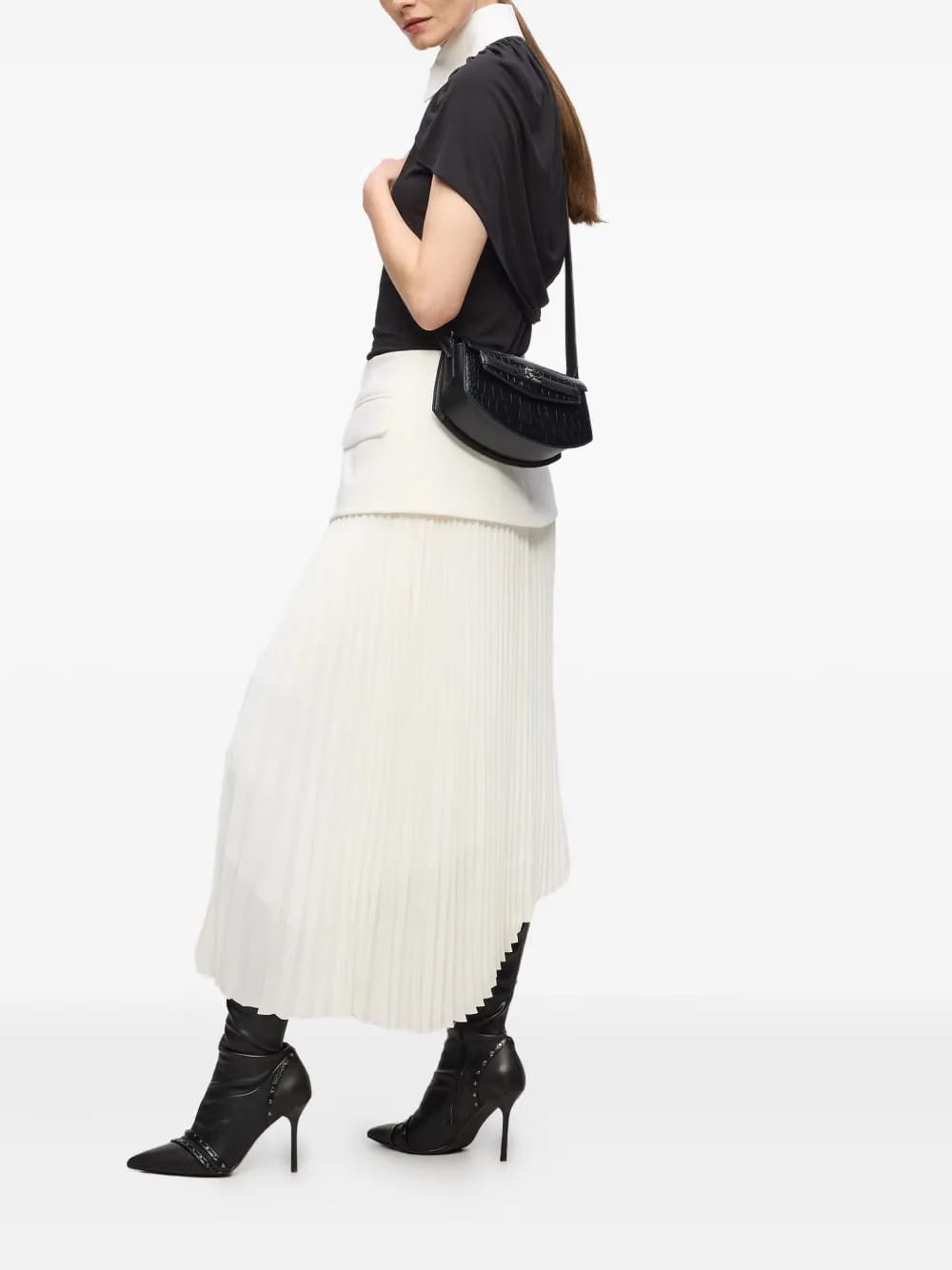 Karl Studio crocodile-embossed cross body bag