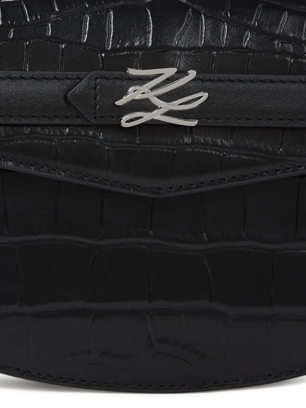 Karl Studio crocodile-embossed cross body bag