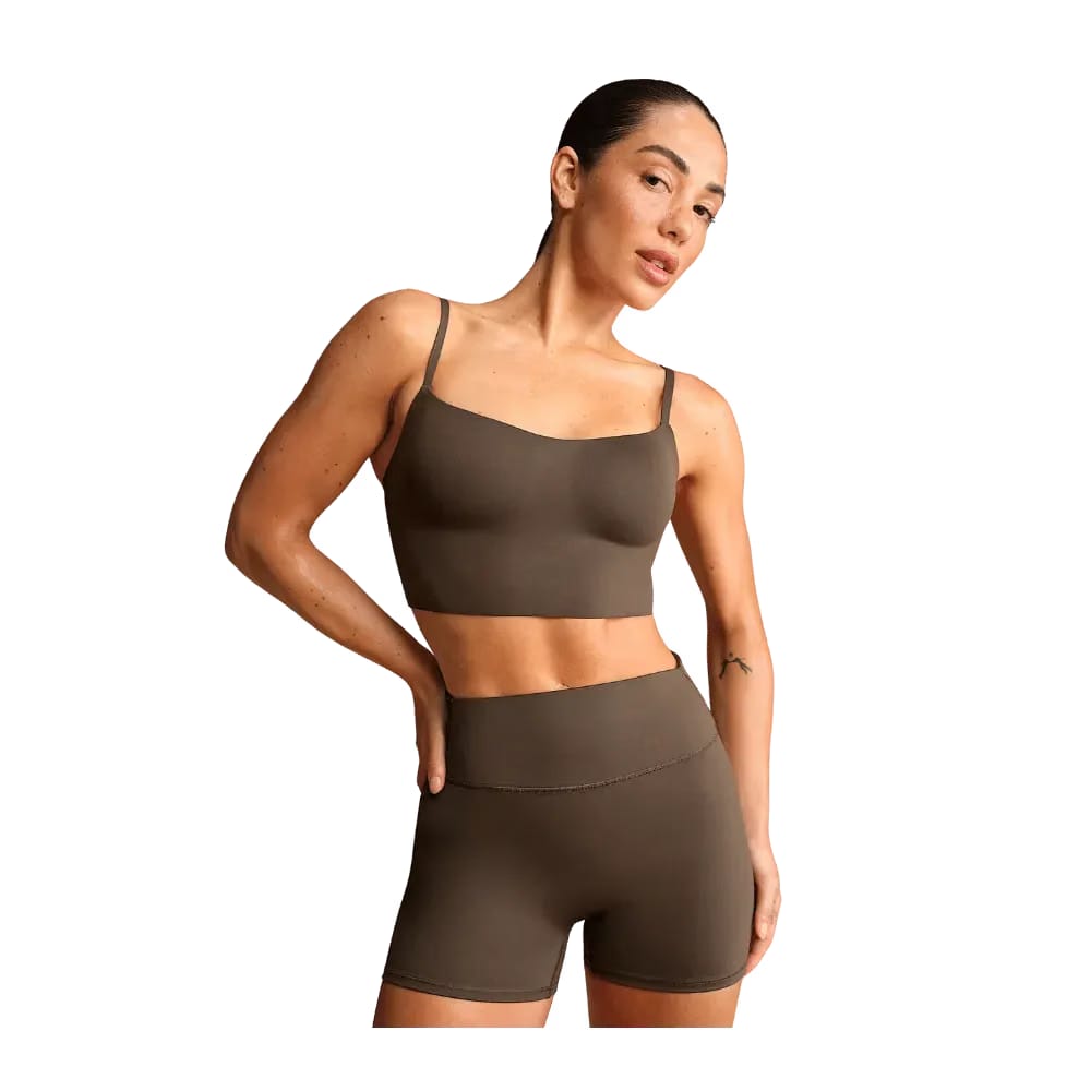 Nike X Skims Matte Women's Cami Longline Bra Dark Sepia
