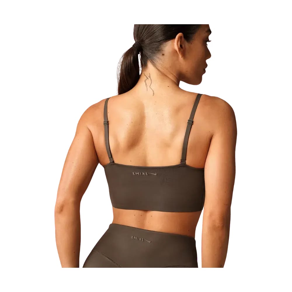 Nike X Skims Matte Women's Cami Longline Bra Dark Sepia