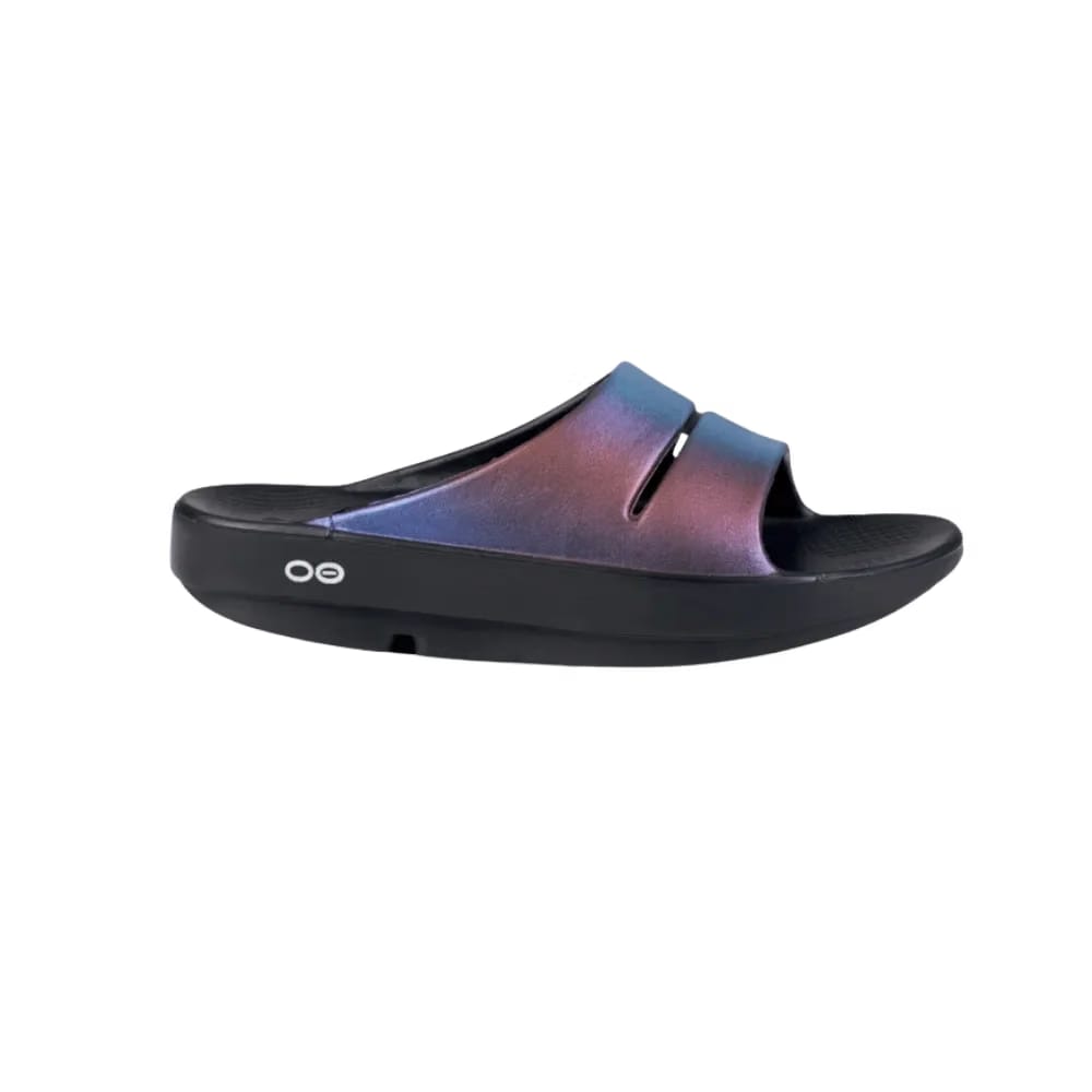 Oofos OOahh Luxe Slide Sandal -Midnight Spectre