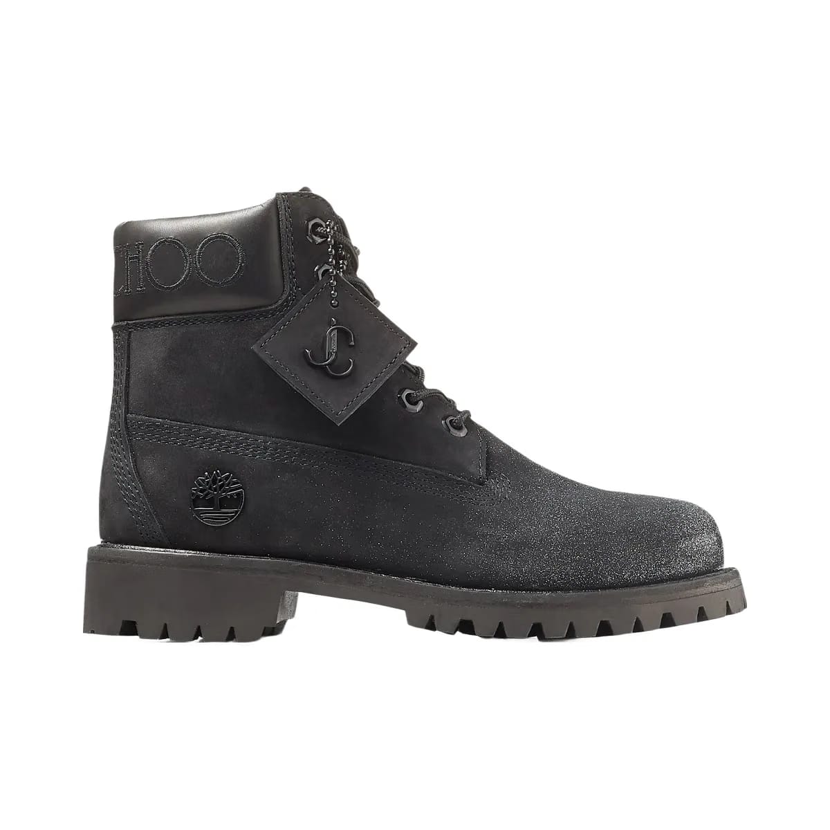 Timberland 6 Boot Jimmy Choo Premium Black Glitter Womens