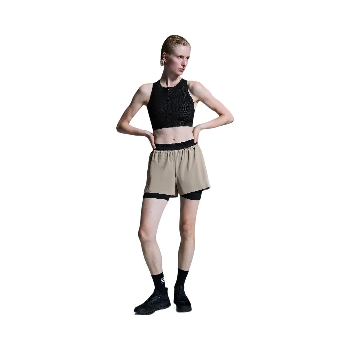 On 3" Performance 2/1 Shorts Cinder | Black
