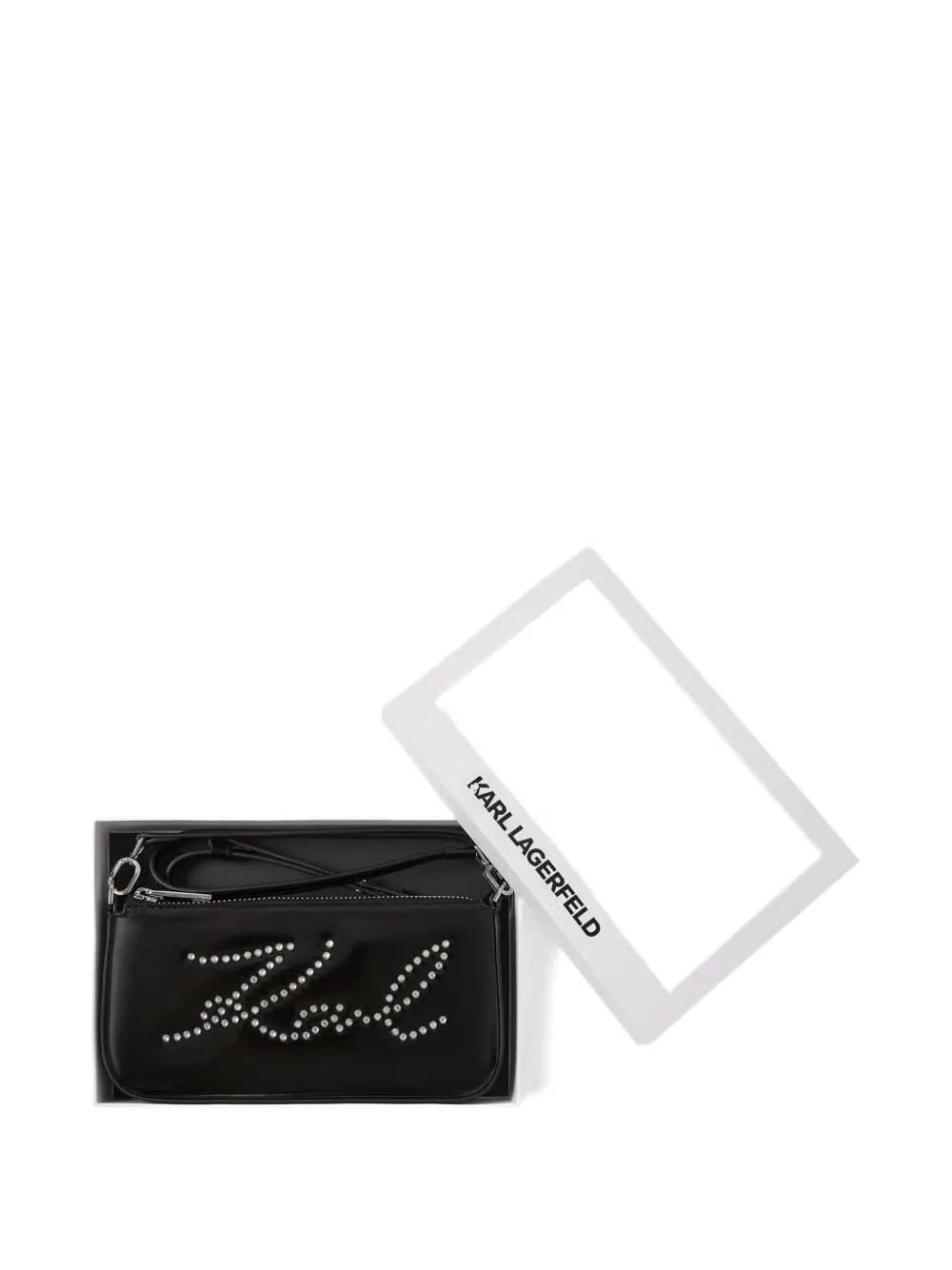 stud-embellished crossbody pouch