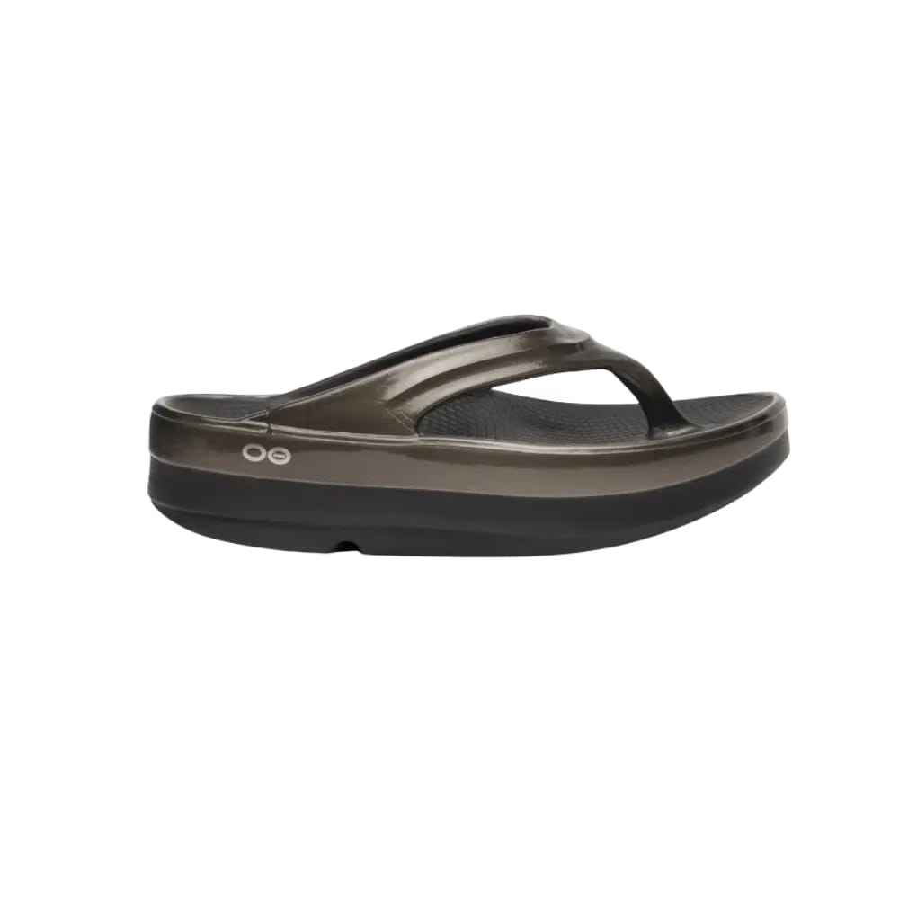 Oofos OOmega OOlala Stacked Sandal -Titanium Mirror
