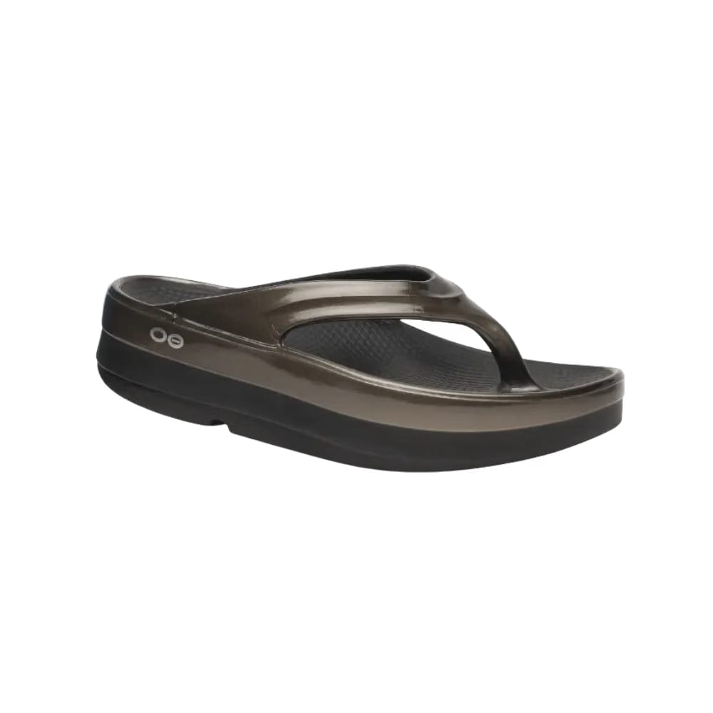 Oofos OOmega OOlala Stacked Sandal -Titanium Mirror