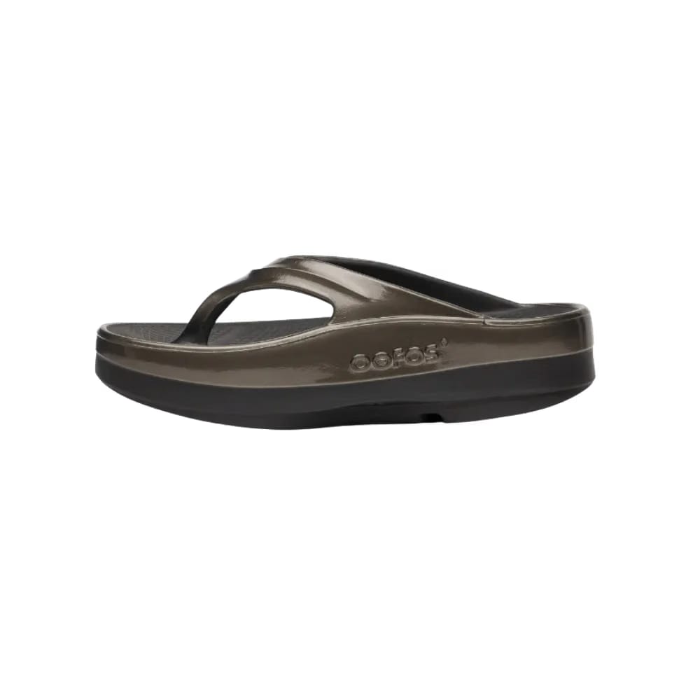 Oofos OOmega OOlala Stacked Sandal -Titanium Mirror