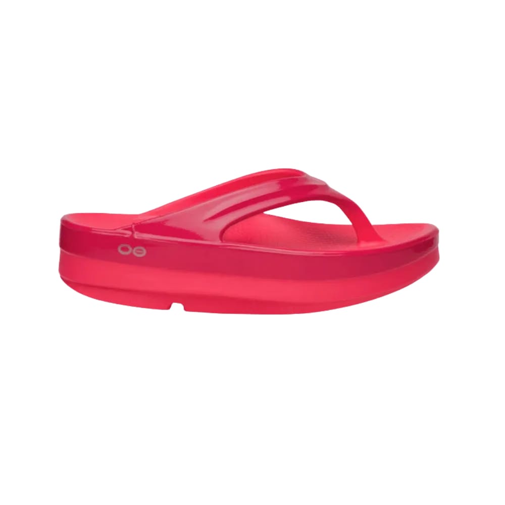 Oofos OOmega OOlala Stacked Sandal Neon Berry Punch