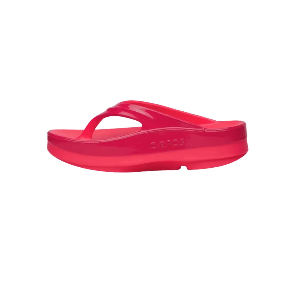 Oofos OOmega OOlala Stacked Sandal Neon Berry Punch