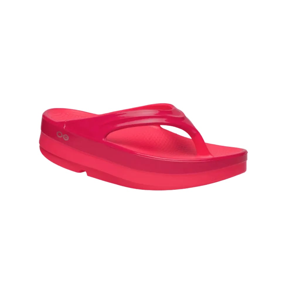 Oofos OOmega OOlala Stacked Sandal Neon Berry Punch