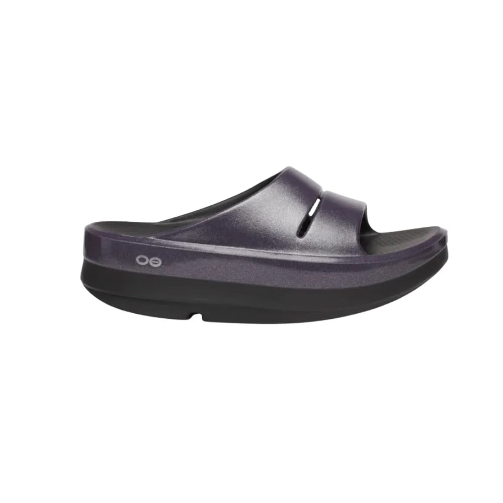 Oofos OOmega OOahh Stacked Sandal Amethyst Sparkle