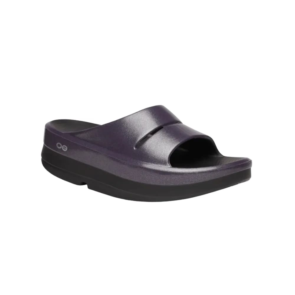 Oofos OOmega OOahh Stacked Sandal Amethyst Sparkle