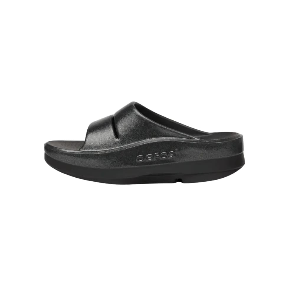 Oofos OOmega OOahh Stacked Sandal - Black Sparkle