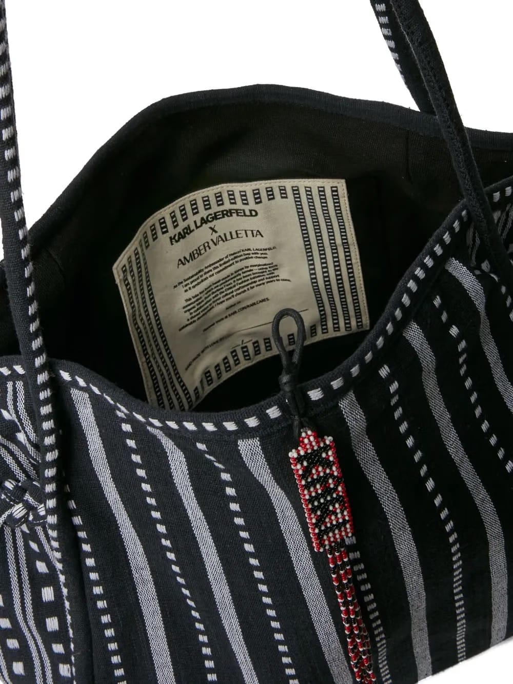 x Amber Valletta striped tote bag
