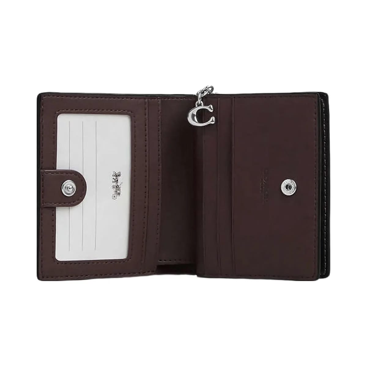 Coach Snap Wallet With Floral Print Silver-Chalk-Black Multi