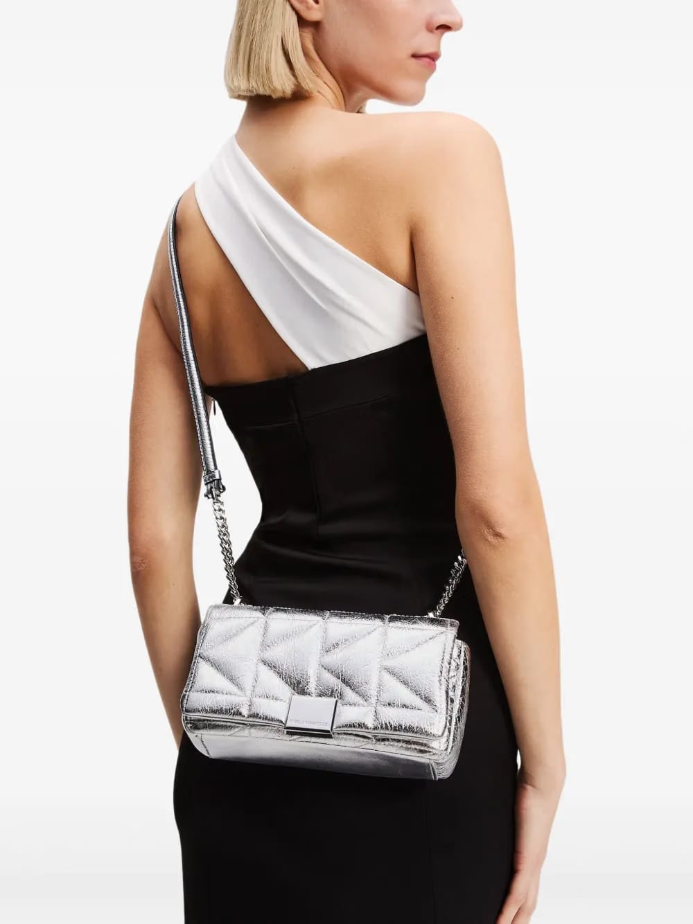 K/kuilt metallic quilted cross body bag