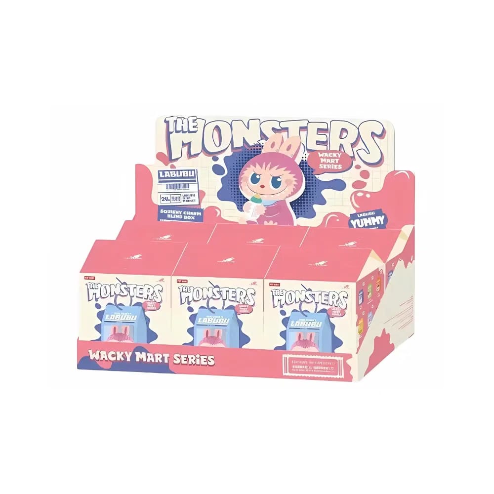 Pop Mart Labubu The Monsters Wacky Mart Series Squishy Charm Sealed Case (6 Blind Box)