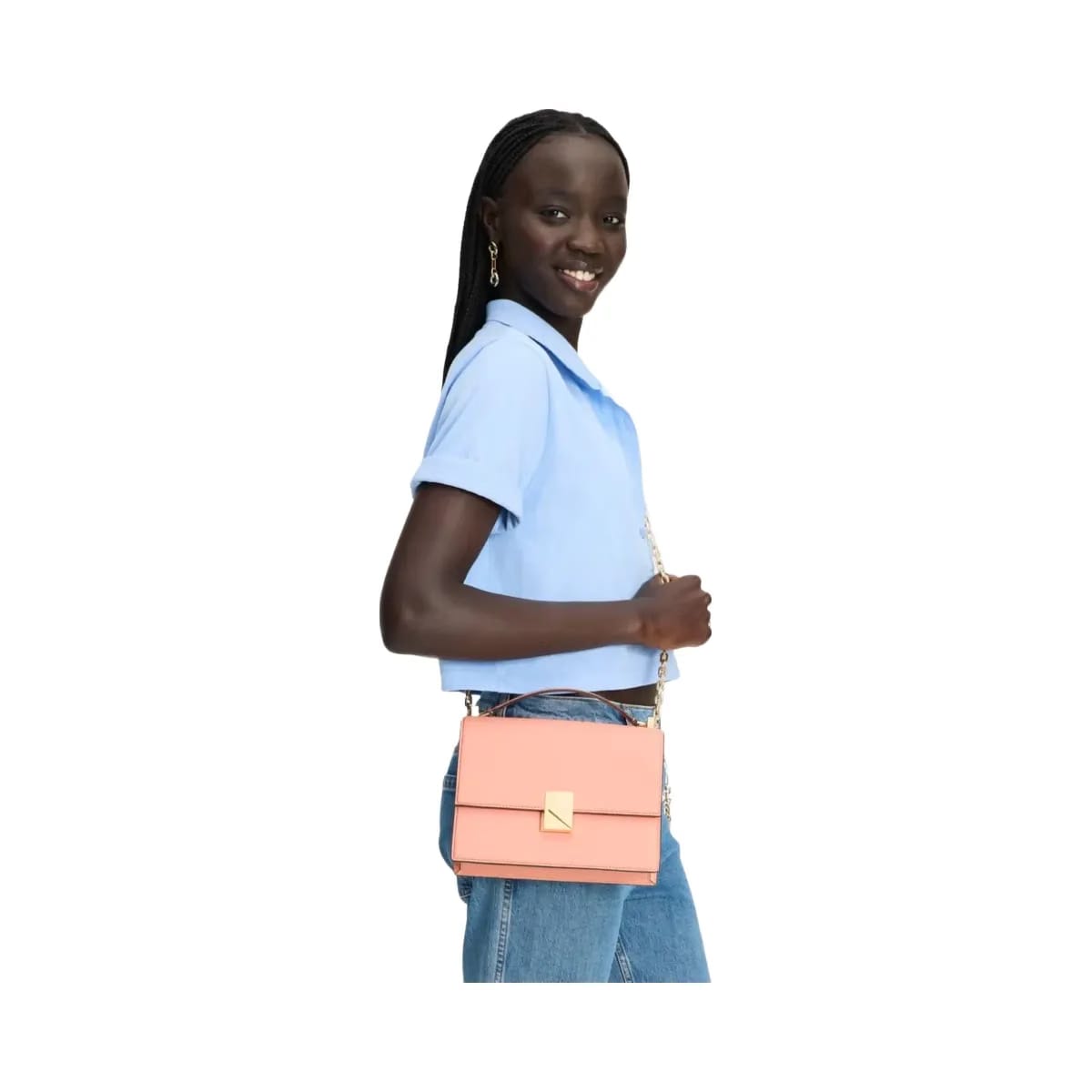 Kate Spade Deco Chain Shoulder Bag Apricot Cream