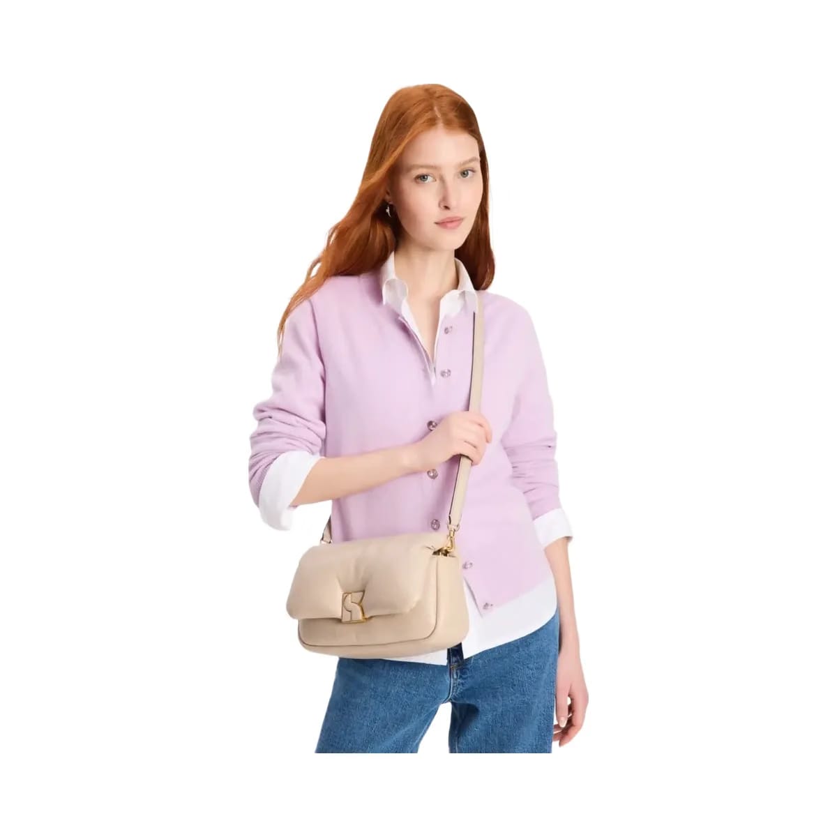 Kate Spade Dakota Puffy Leather Crossbody Feather