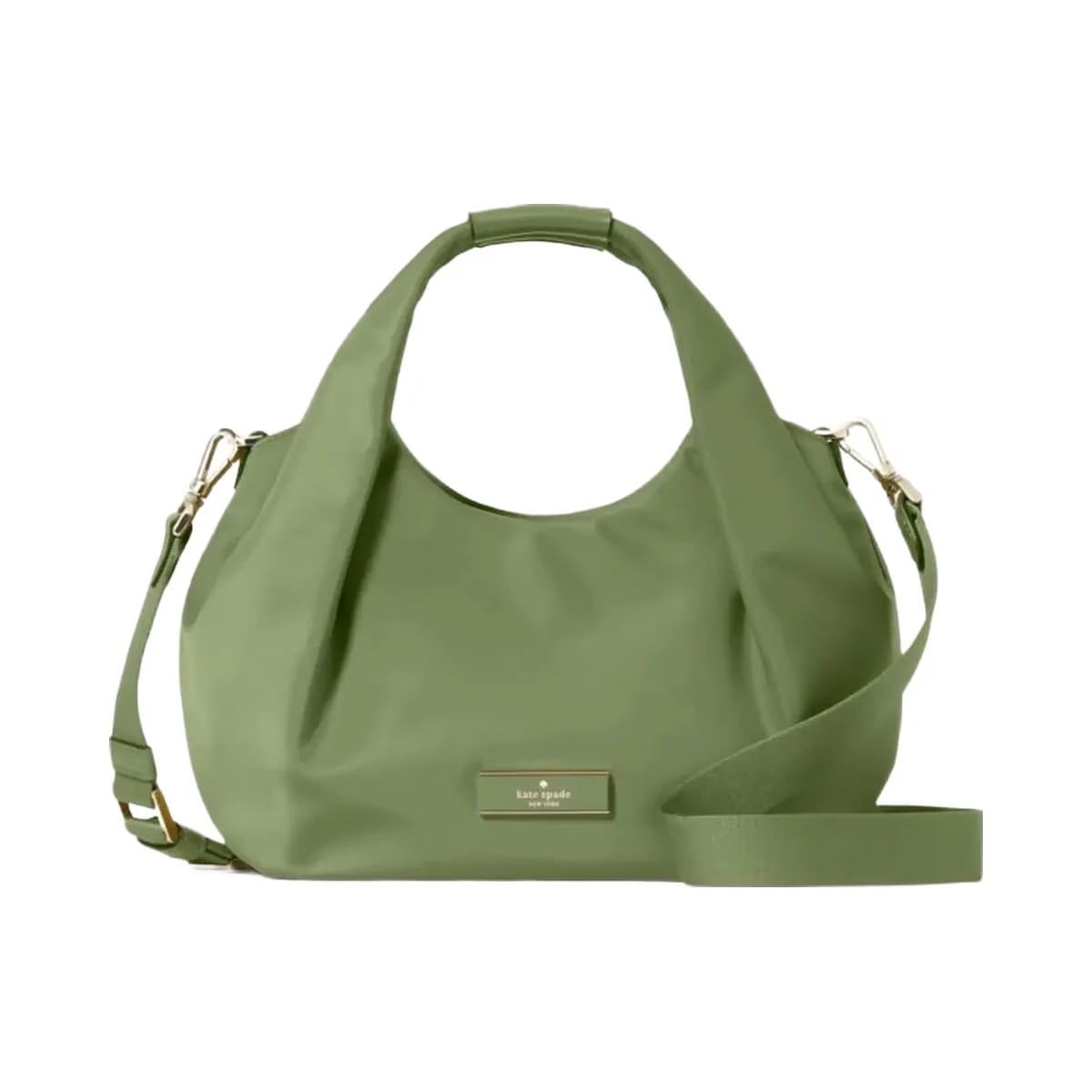 Kate Spade Carter Nylon Small Pleated Crossbody Cedar Stand