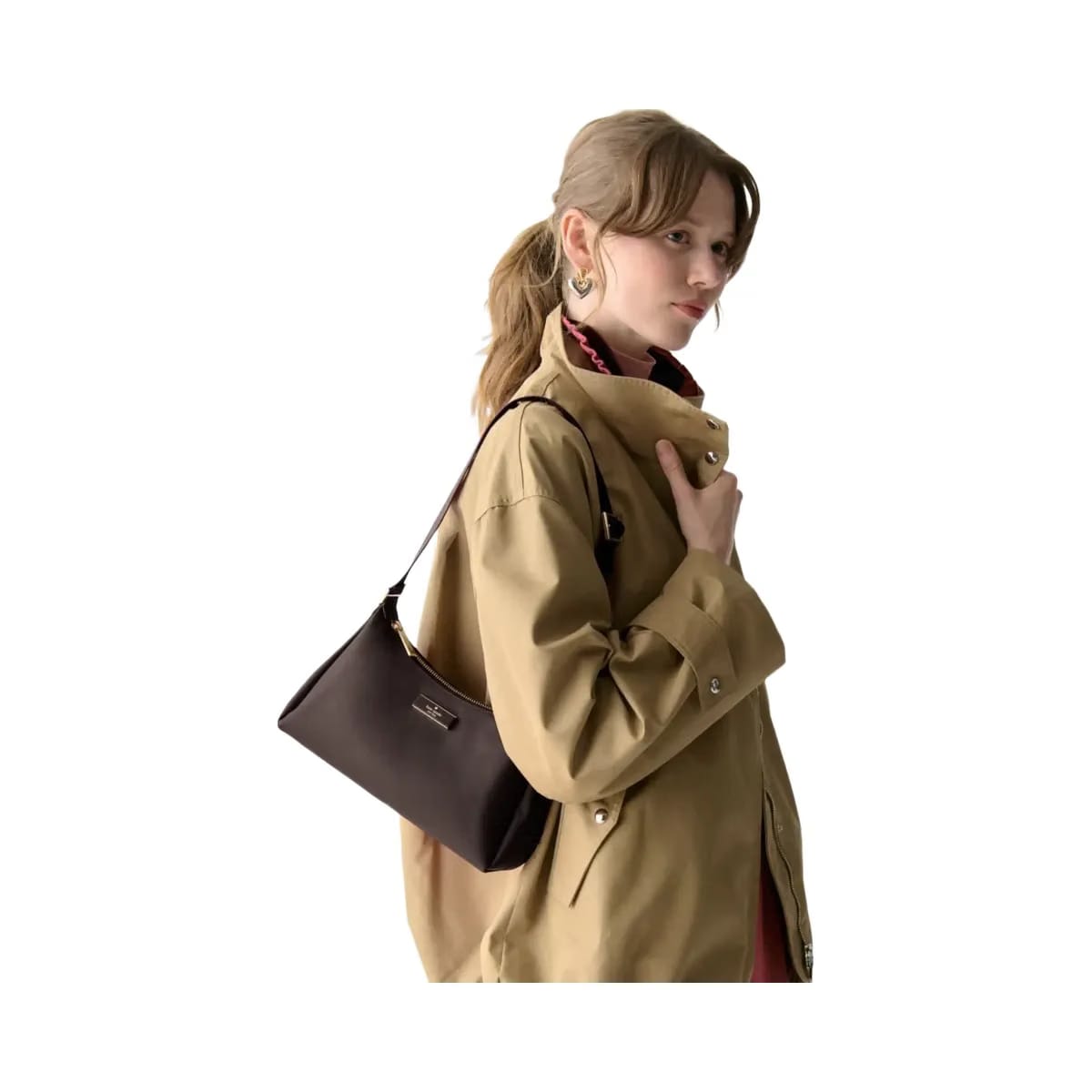 Kate Spade Carter Nylon Small Shoulder Bag Hot Fudge