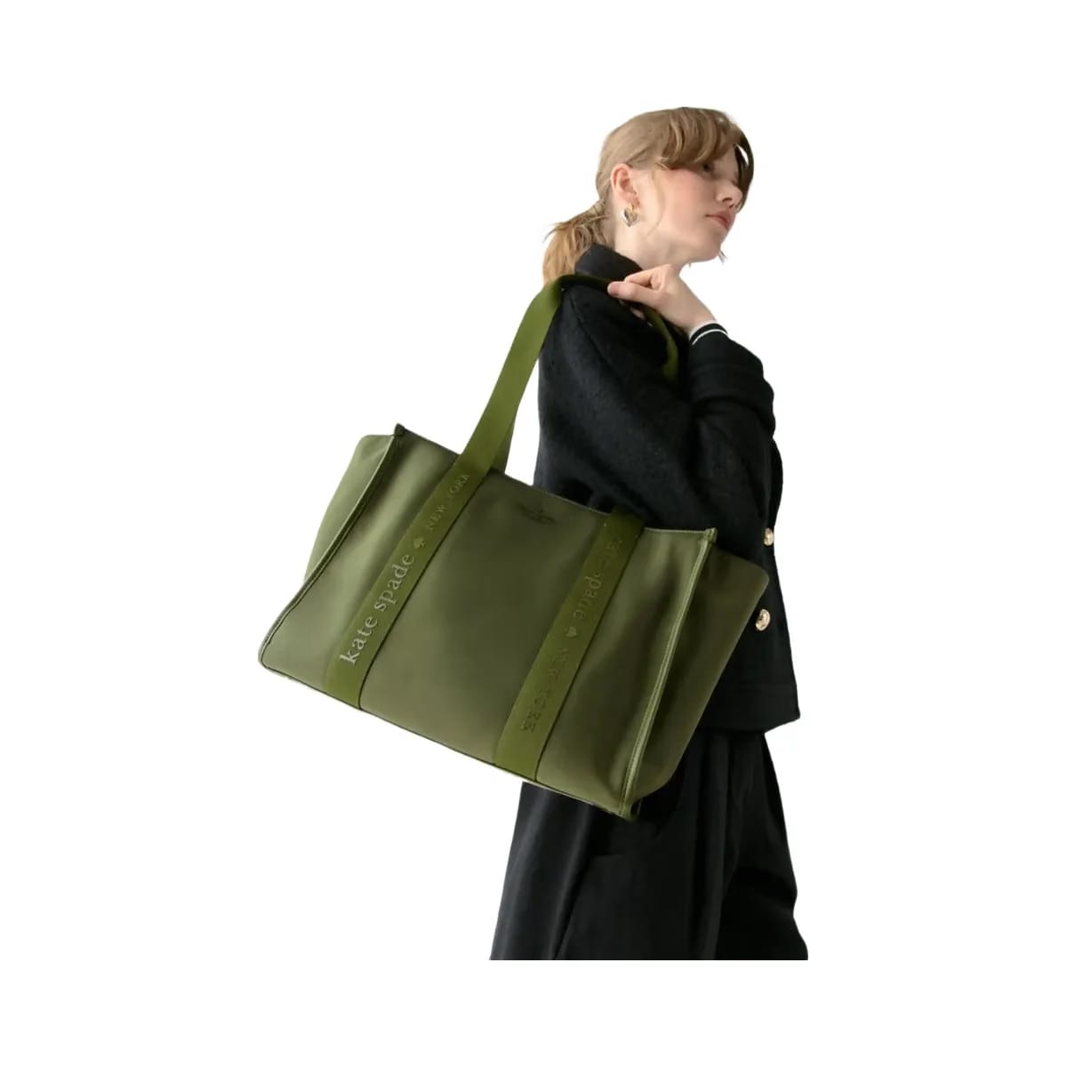 Kate Spade Kip Nylon Large Tote Enchanted Green