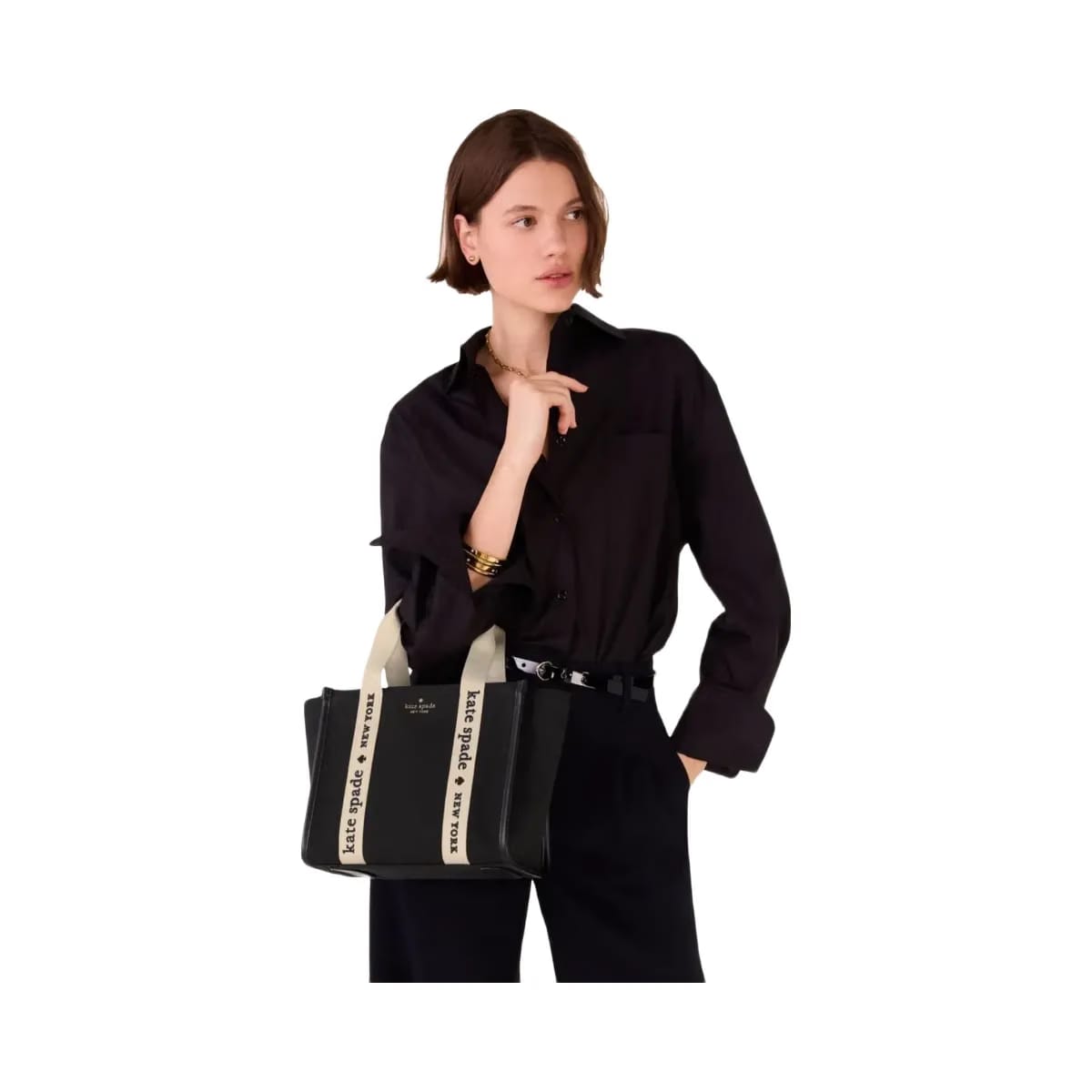 Kate Spade Kip Canvas Small Tote Black