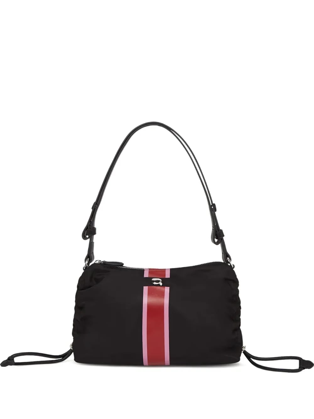 Ikon-logo stripe drawstring shoulder bag