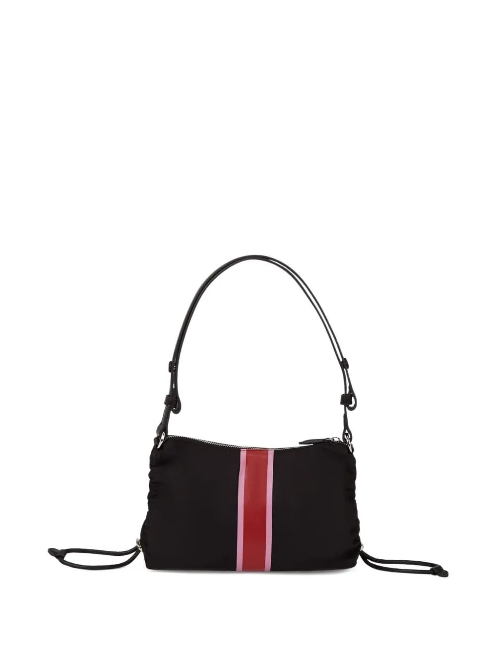 Ikon-logo stripe drawstring shoulder bag
