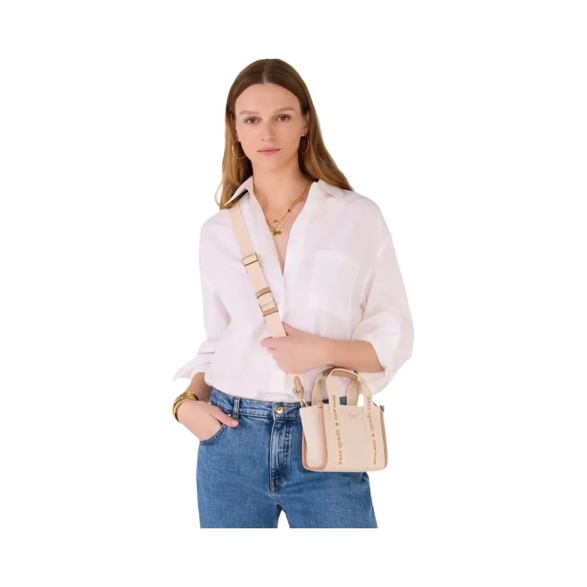 Kate Spade Kip Canvas Mini Tote Light Fawn Multi